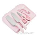 Wheat Straw Knife with Cutting Board Set Camping Knife and Chopping Board Set Household Kitchen Auxiliary Food Tool 8pcs Set